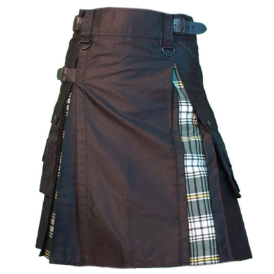 Hybrid Kilt with St. Patrick's Tartan in the Pleats