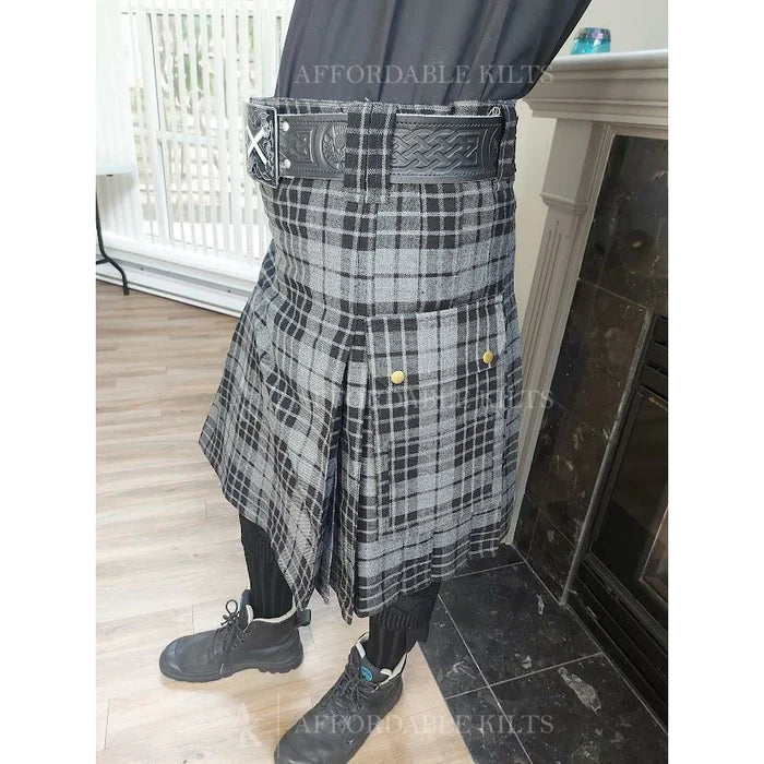 Grey Spirit Tartan Utility Men's Kilt- Ready to Ship