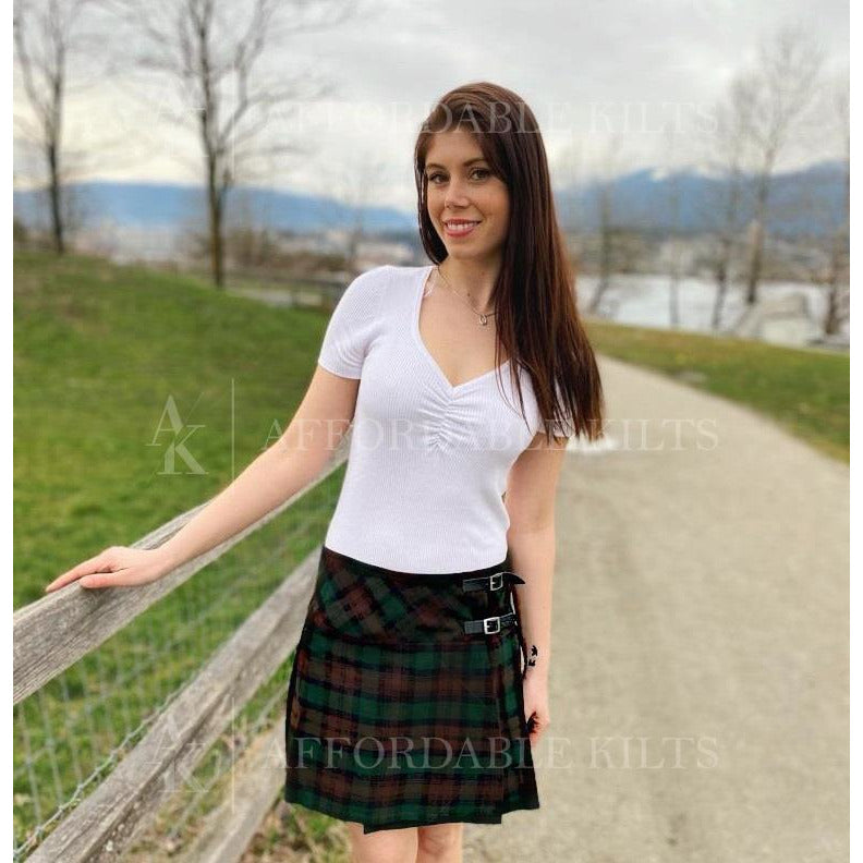 Brown red shop tartan skirt