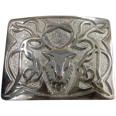 Buckle - Large Stag Head (Silver)